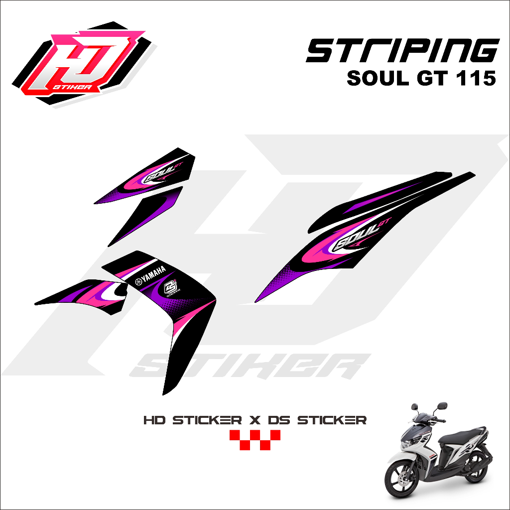 Stiker Striping Motor Mio Soul GT 115 Decal Sticker Soul GT List Simpel Mio Soul GT BLACK HD STIKER