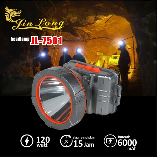 SENTER KEPALA WATERFOOP TAHAN AIR BATERAI TAHAN LAMA JINLONG JL-7501 120 WATT