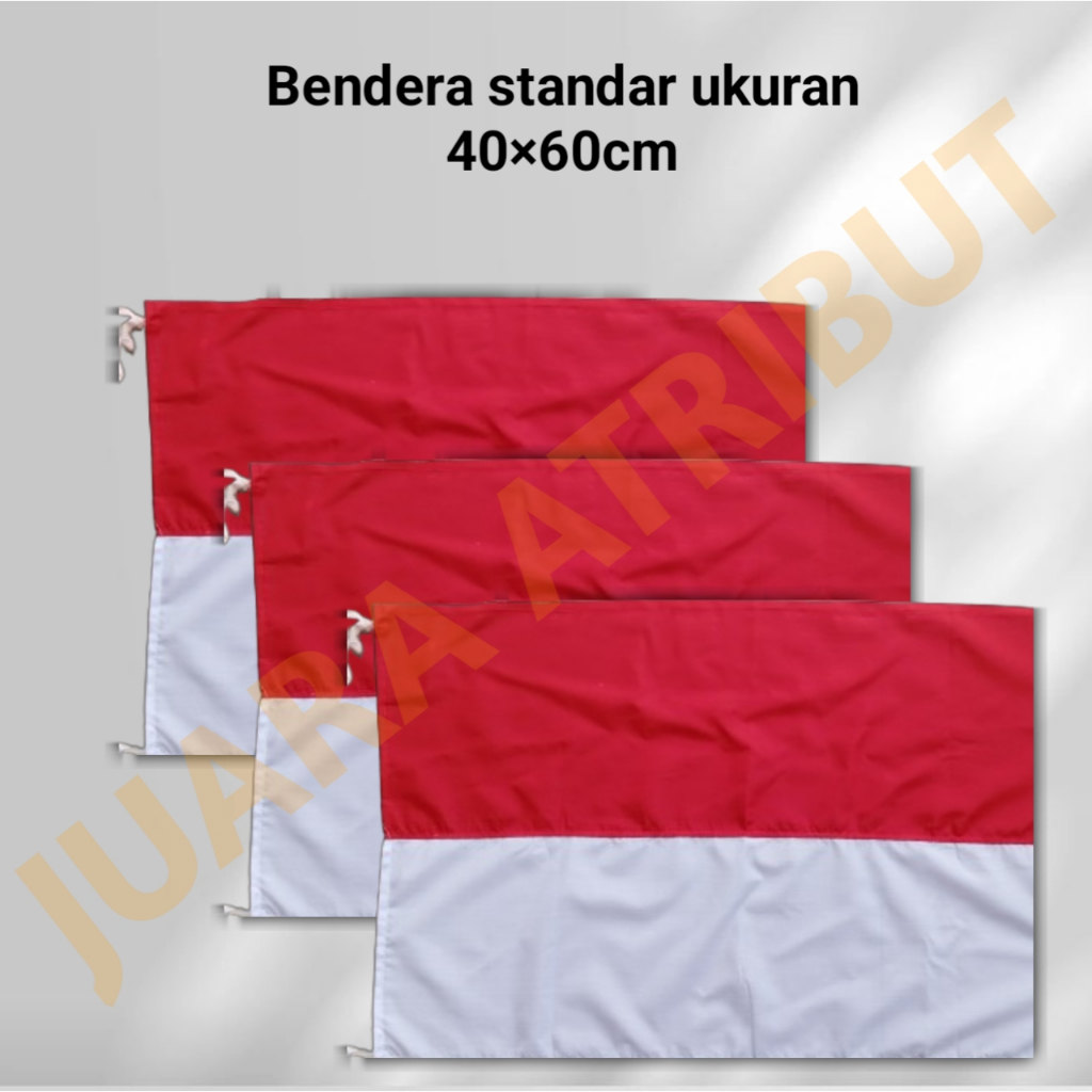 

BENDERA MERAH PUTIH UKURAN 40X60CM BAHAN STANDAR / BENDERA KAPAL, MOBIL UKURAN 40X60CM