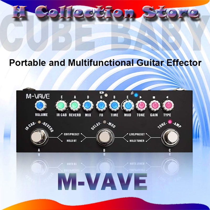 [100% Original ] Efek Gitar M-VAVE CUVAVE Cube Baby Soundcard Multi Effects Pedal Multi Efek Cuvave