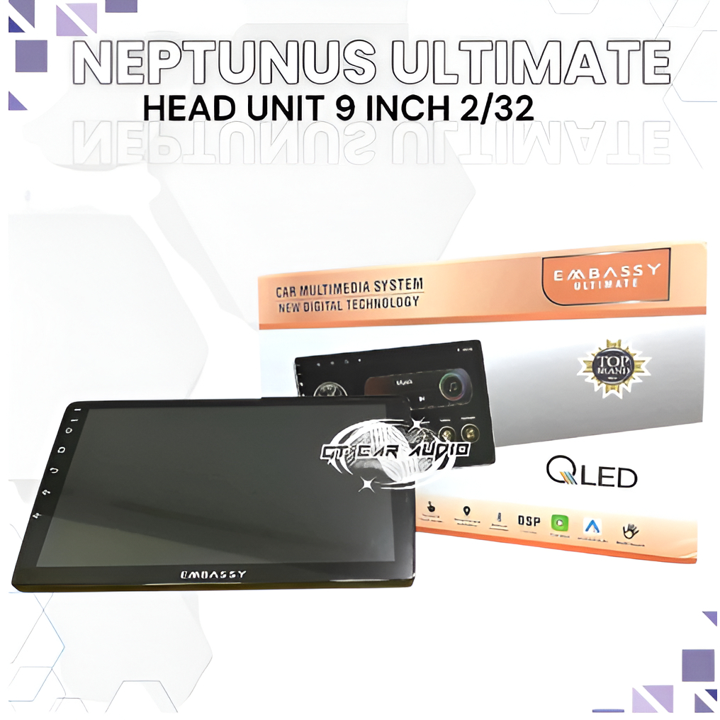 HEAD UNIT ANDROID EMBASSY ULTIMATE NEPTUNUS ANDROID 9 INCH EMBASSY RAM 2/32 GB ANDROID AUTO & CAR PL