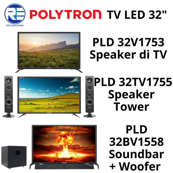 TV LED 32 Inchi Polytron Digital PLD 32BV1558/32TV1755/32V1753TV LED 32 Inchi Polytron Digital PLD 3