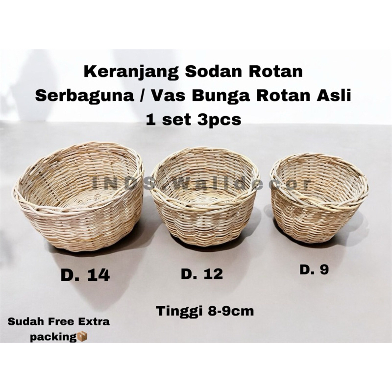 Vas Bunga Rotan Keranjang Sodan Rotan Serbaguna Sodan Keranjang Rotan Asli