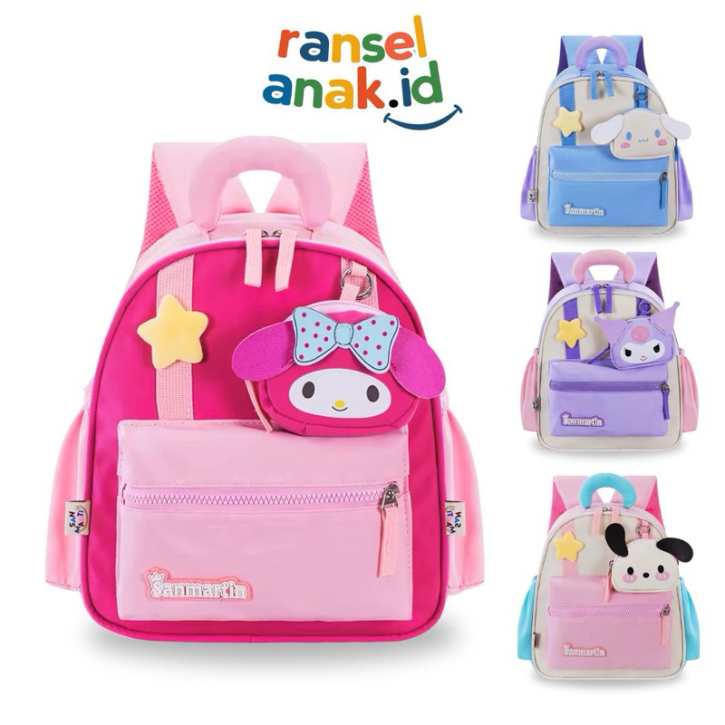 BESTPROMO [RA.ID] Flips Kidz - San Rio Edition Tas SD & TK Premium Karakter Viral San Martin Bahan