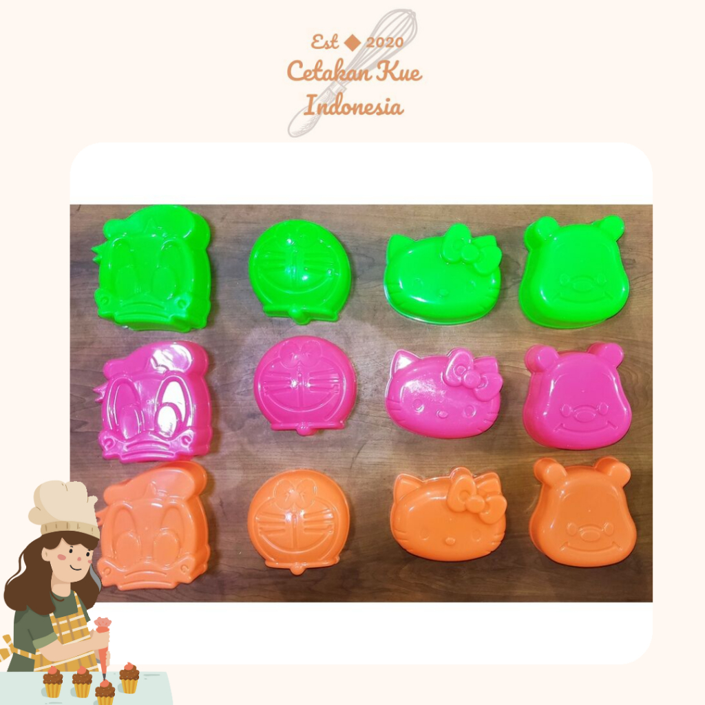 {CKI} [Isi4] Cetakan Nasi Bento Karakter Hello Kitty Doraemon Pooh Donald Duck / Cetakan Kue Putu Ay
