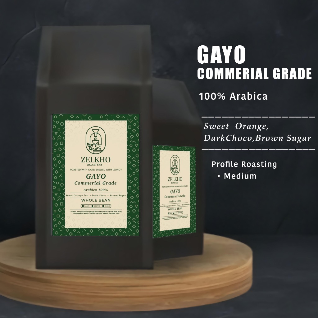 

Kopi Arabica GAYO KOMERSIAL Grade 200gr, 500gr, 1KG Biji Kopi Coffee Beans ZELKHO