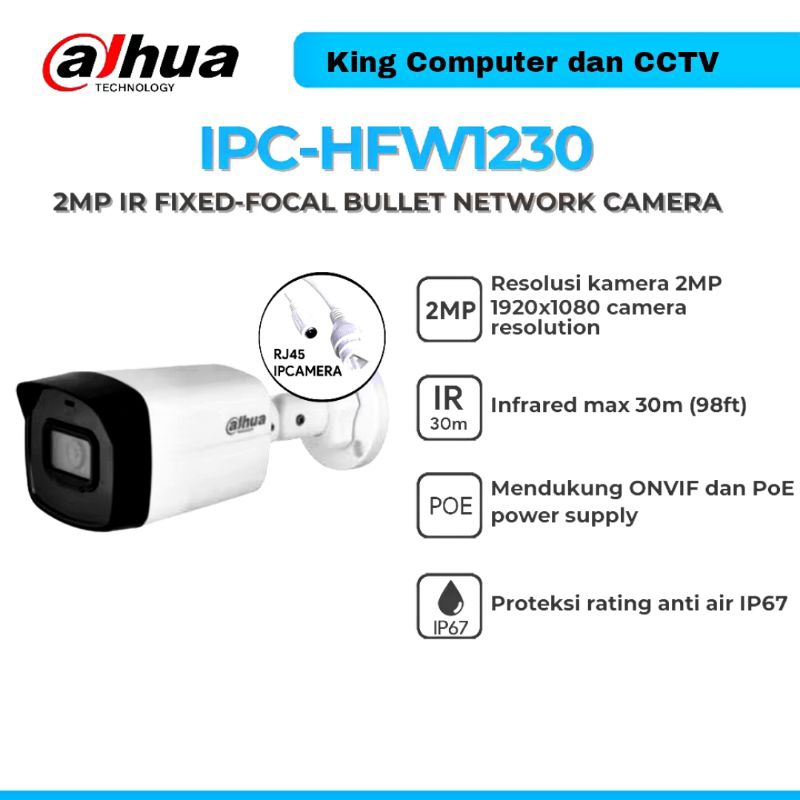 IP CAMERA RJ45/DH-IPC-HFW1230 OUTDOOR/ DH-IPC-HDW1230 INDOOR