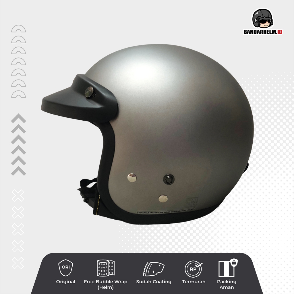 Helm Bogo Cargloss Silver Doff + Kaca Datar