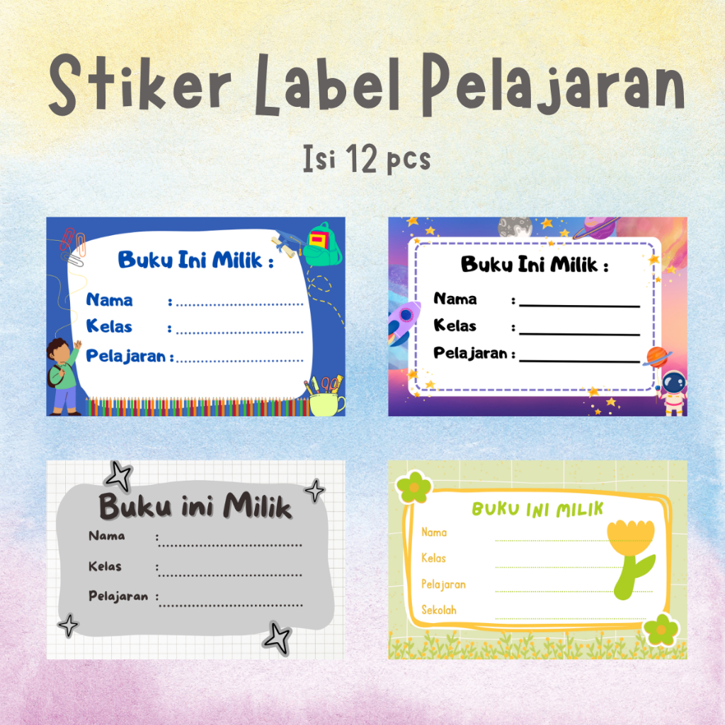 

[paww craft] Stiker Label Buku Pelajaran sticker nama buku
