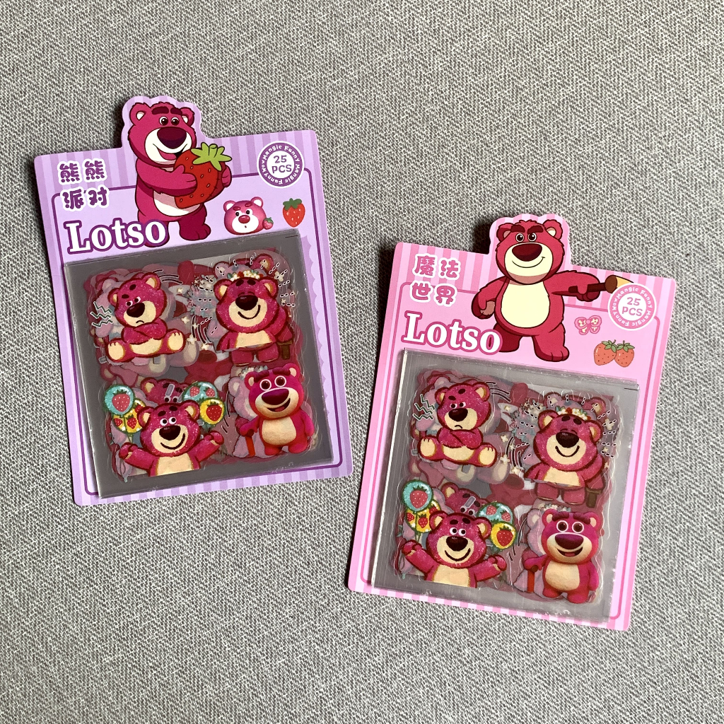 

Sticker Karakter Lotso Transparan isi 25pcs | Stiker Tempel Mainan Anak