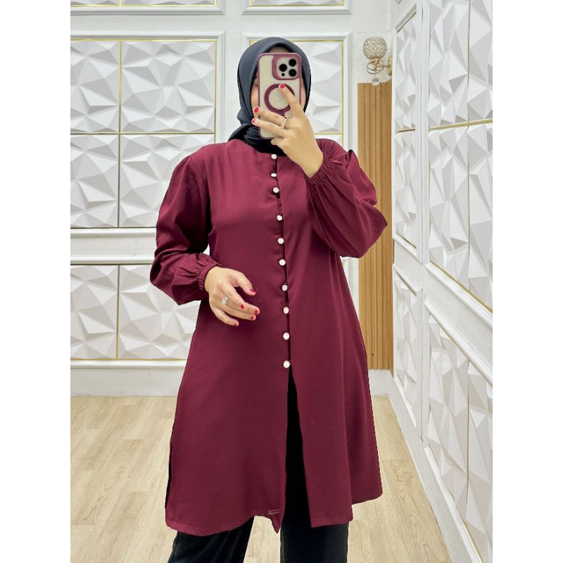 Kamaniya Long Tunik Terlaris - Atasan Wanita Kekinian Bahan Lady Zara M L XL