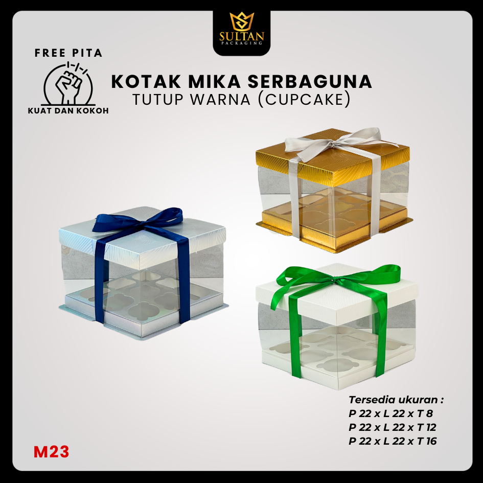 

Box Mika / Kotak Kue Mika / Box Cupcake + Tatakan / Packaging Mika /M23