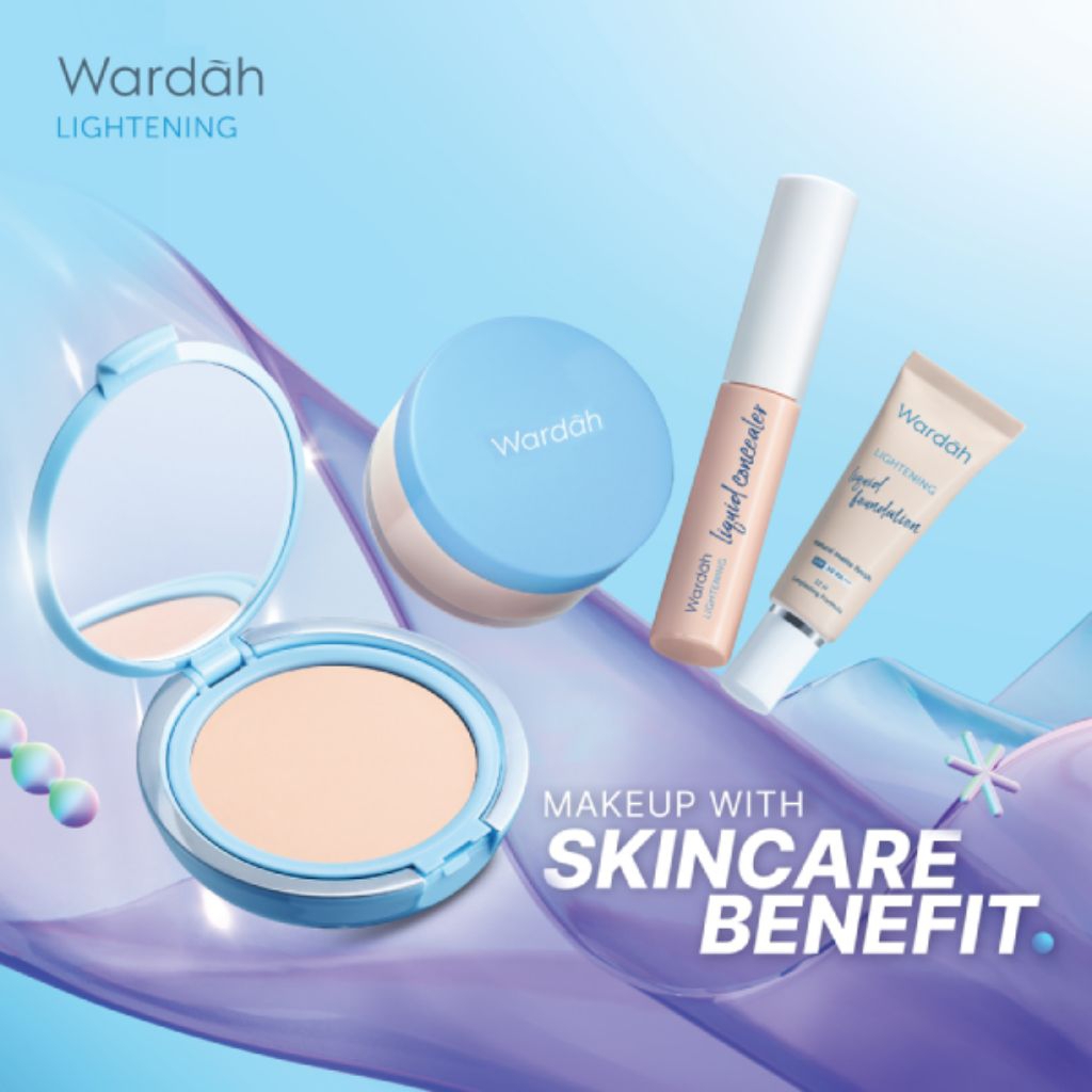 Wardah Lightening Makeup Series – Paket bundling berisi Two Way Cake, Liquid Concealer, Liquid Found