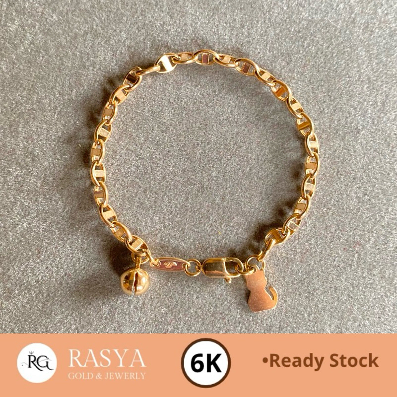 Gelang Rantai Anak Kadar 300 / 6K Gelang Emas Asli Rantai Fancy 2 gr