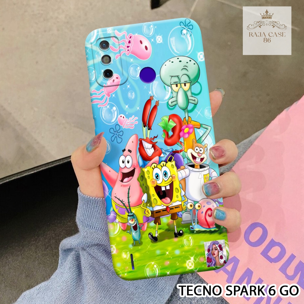Softcase Tecno Spark 6 Go - Rajacase - Case Tecno Spark 6 Go - Motif Case Kartun - Case Tecno Spark 