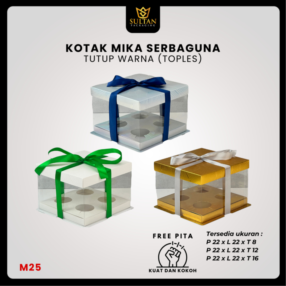 

Box Mika / Kotak Kue Mika / Box Toples + Tatakan / Packaging Mika /M25