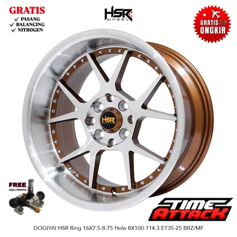 Velg Mobil Jazz Ring 16 HSR WHEEL Tipe DOGIYAI Velg Hsr R16 - TIME ATTACK BOGOR