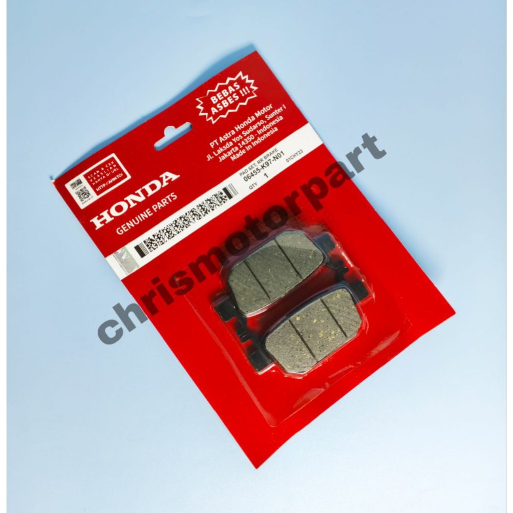 DISPAD KAMPAS REM BELAKANG PCX / DISPAD HONDA PCX 160 KAMPAS CAKRAM ORI 06455 - K97 - N01