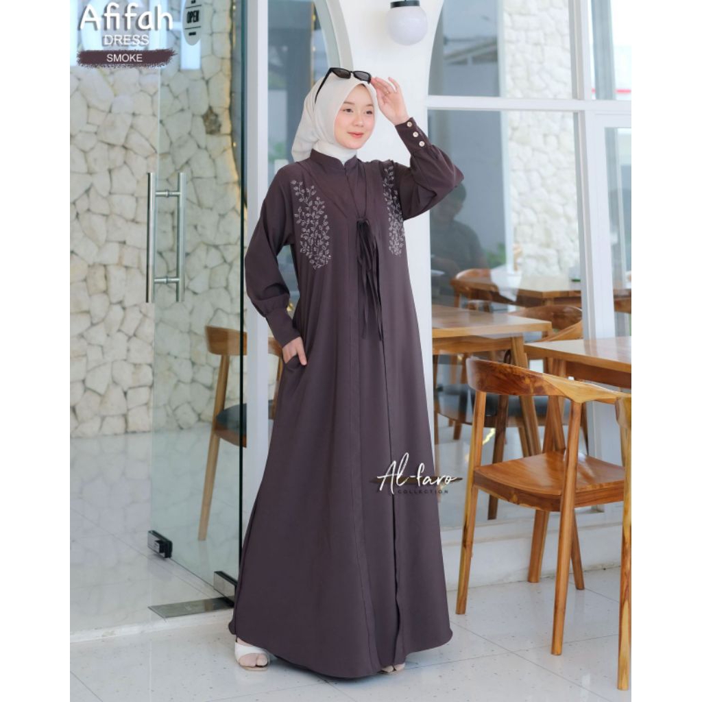 HANIFAH AFIFAH ARUNA Dress Bordir ORI by Al-Faro/ Gamis Afifah Hanifah Dress Ory Al-Faro Collection/