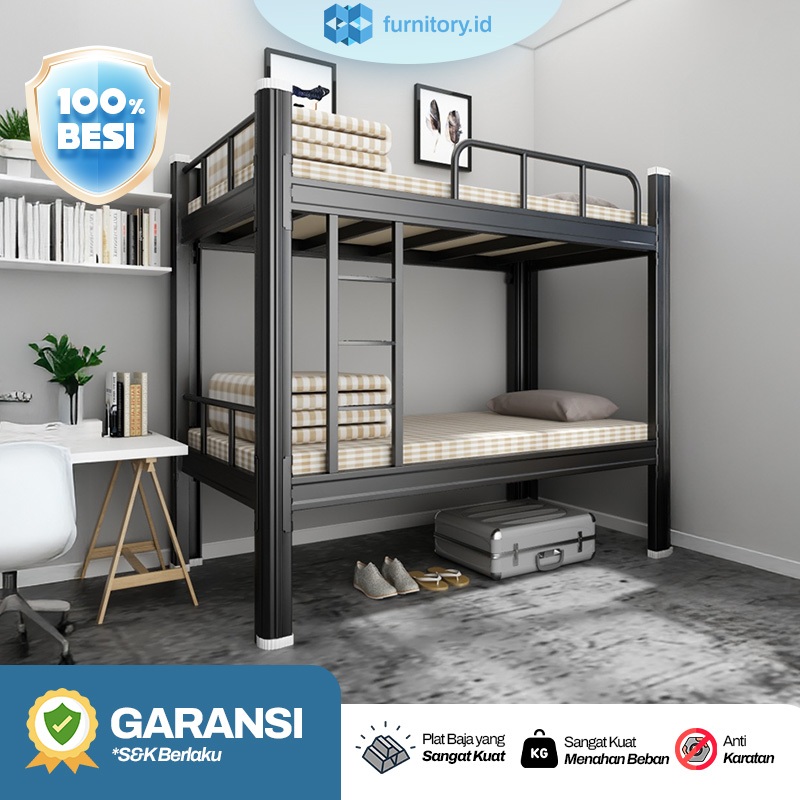 Ranjang Besi Ranjang Tingkat 1 - 2 Susun Dipan Kasur Tingkat Ranjang Susun Minimalis