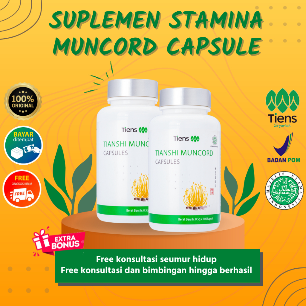 MUNCORD TIENS ORIGINAL TIANSHI / SUPLEMEN HERBAL / AMPUH ORIGINAL STAMINA PRIA STRONGMAN VITALITAS I