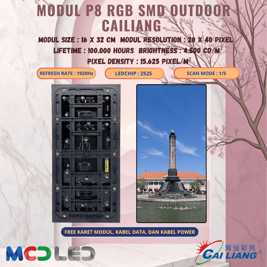 PANEL MODUL LED P8 SMD RGB FULL COLOR OUTDOOR CAILIANG
