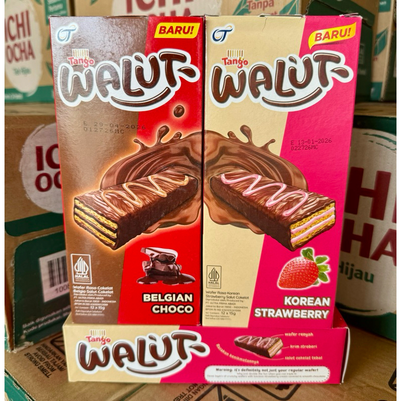 

tango walut cokelat strawberry box 12x15gr per pcs