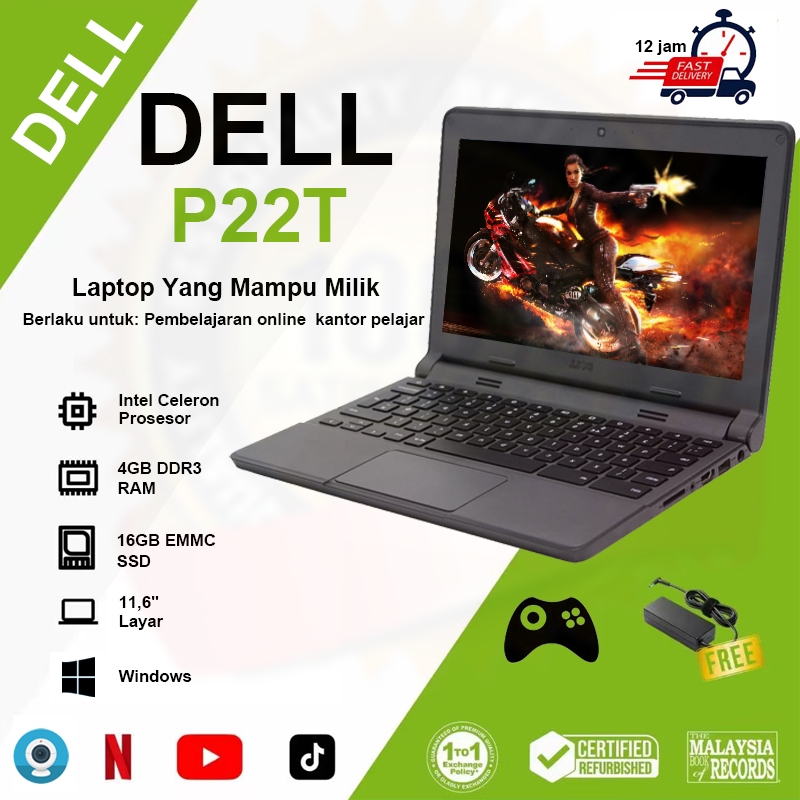 HARGA LAPTOP BEKAS DELL P22T murah Windows second berkualitas original kecil gaming Netbook 100 ribu