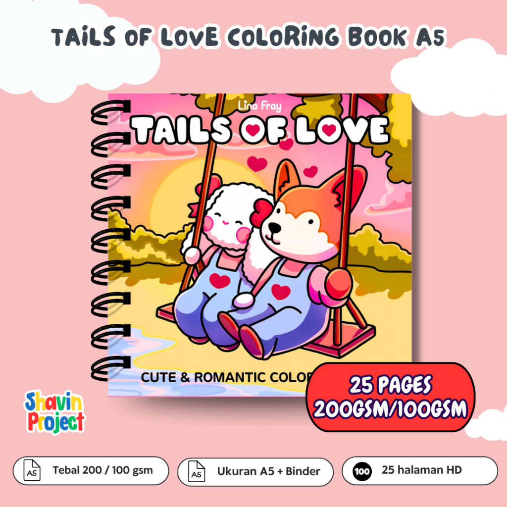 

Coloring book tails of love 25 halaman tebal 200gsm ukuran A5