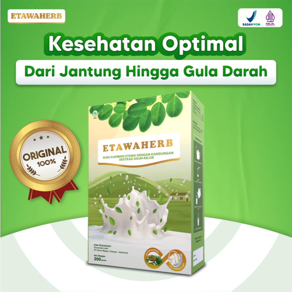 

Susu Kambing Etawaherb - Kesehatan Jantung & Tekanan Darah "Atasi Darah Tinggi Stroke 200gr Original