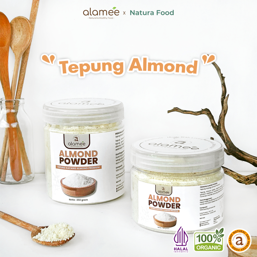 

ALAMEE Tepung Almond PREMIUM Bubuk Almond Powder Almond Flour Tanpa Campuran Gluten FREE 250gr