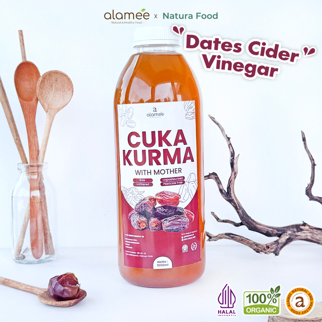 

ALAMEE Cuka Kurma With Mother Original Dates Cider Vinegar Fermentasi Probiotik Herbal 1 Liter
