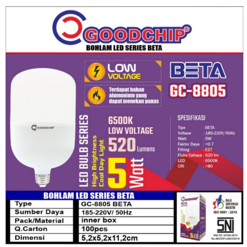 Bohlam LED Goodchip Star Seri Beta Lampu 5W GC-8805 BETA