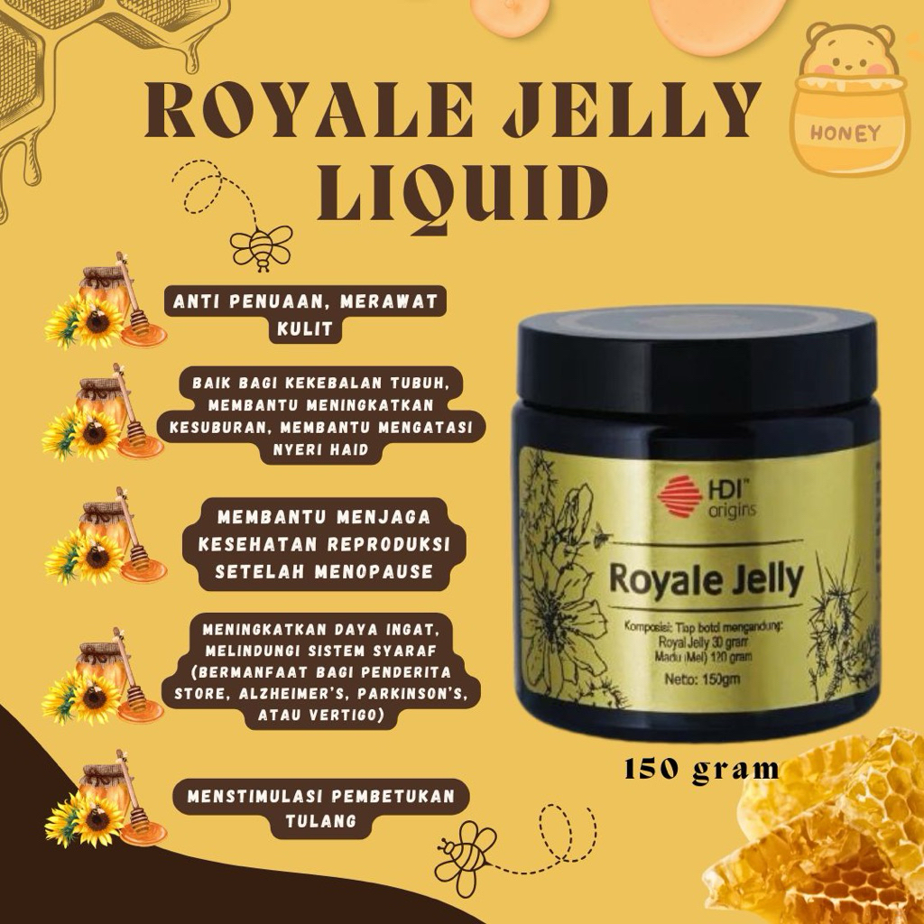 

Royale jelly liquid 150mg EXP 2025 / Madu Royal jelly / clover honey jamin ORIGINAL