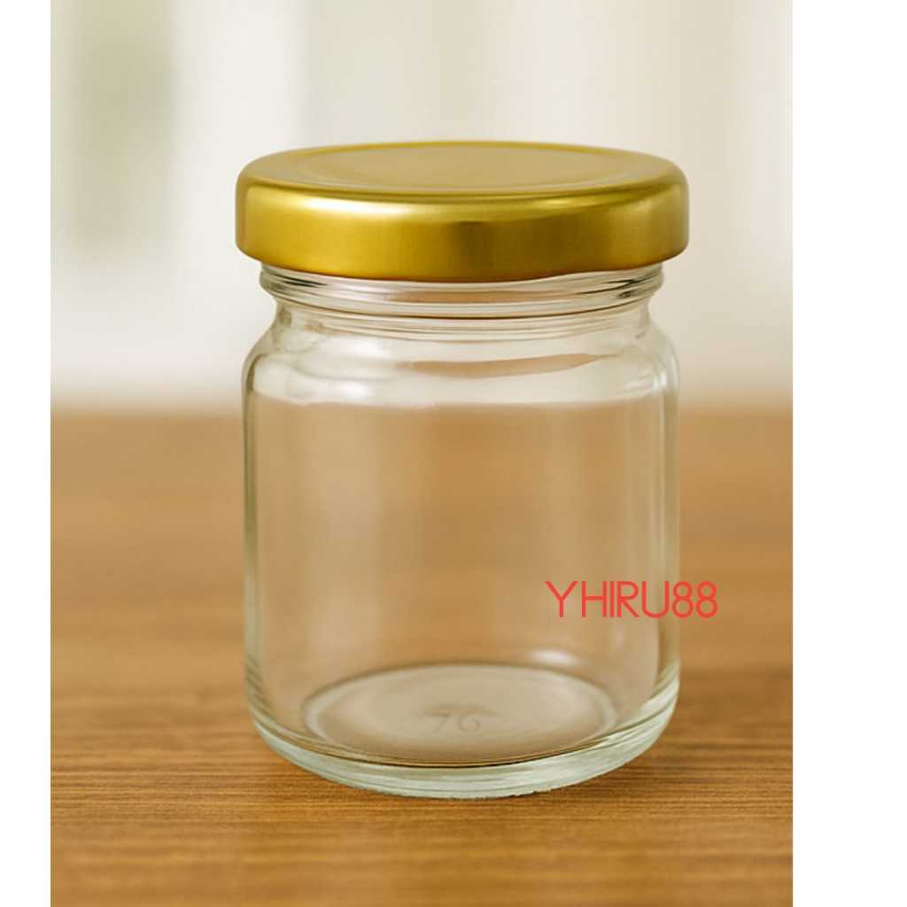 /162 PCS  70 ml botol silinder kaca baru / Botol kaca jar 70ml / GROSIR Botol Silinder 70 ml kaca + 