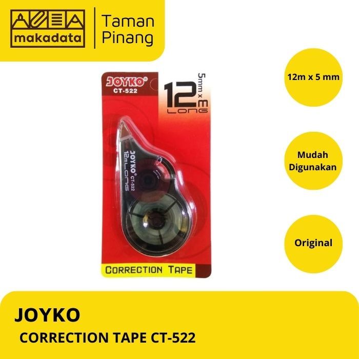 

JOYKO CORRECTION TAPE STIPO KERTAS / TIPE-X CT-522 (1 PCS)