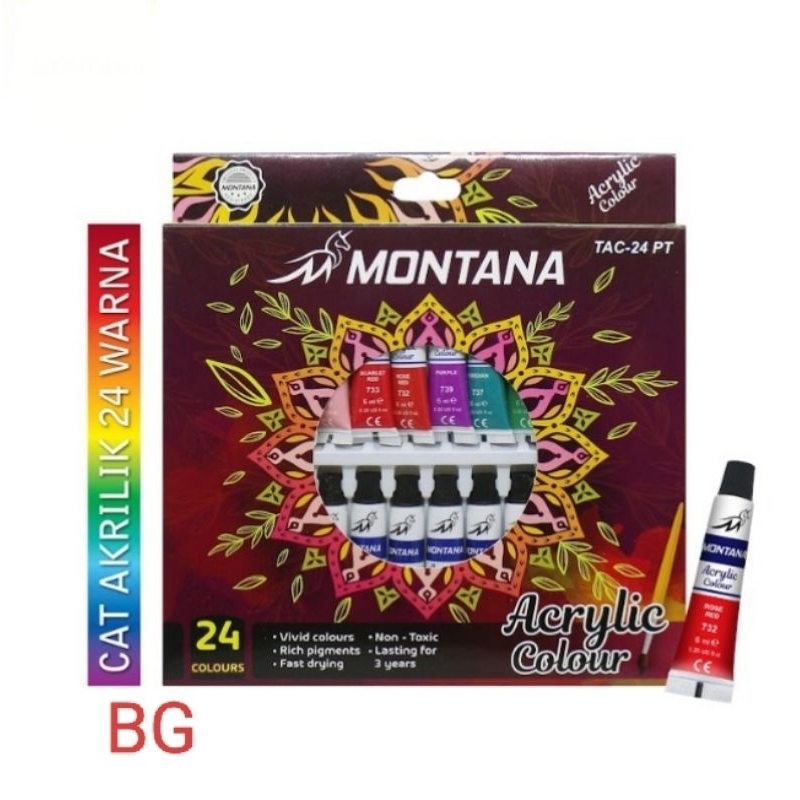 

Montana Acrylic Colour Cat Akrilik 24 Warna Rich Pigments & Fast Drying Tac-24pt