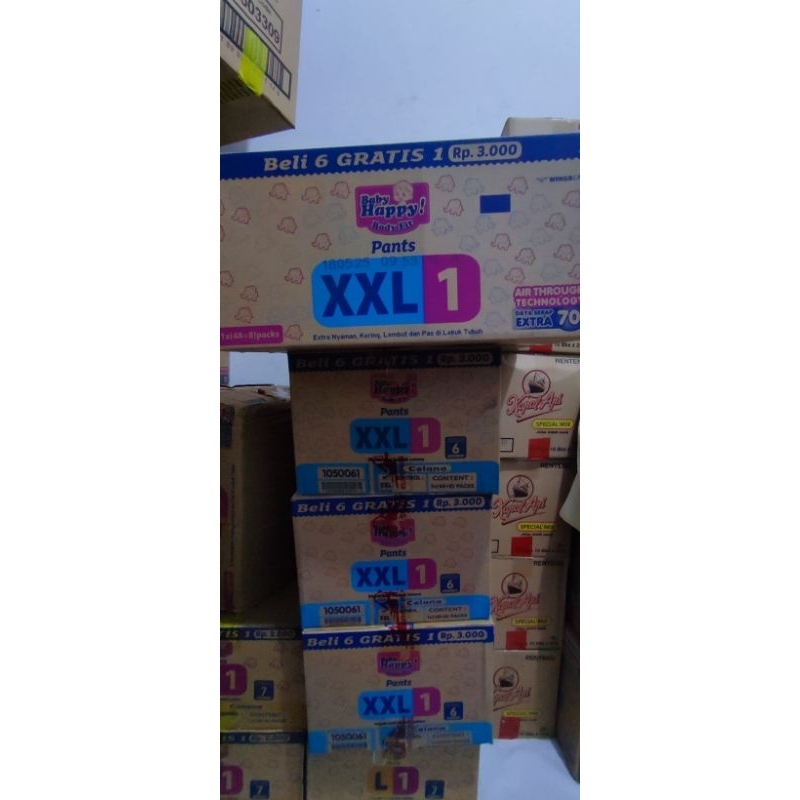 Baby Happy Xxl Renceng 1 Dus Isi 48+8 : 6 gratis 1