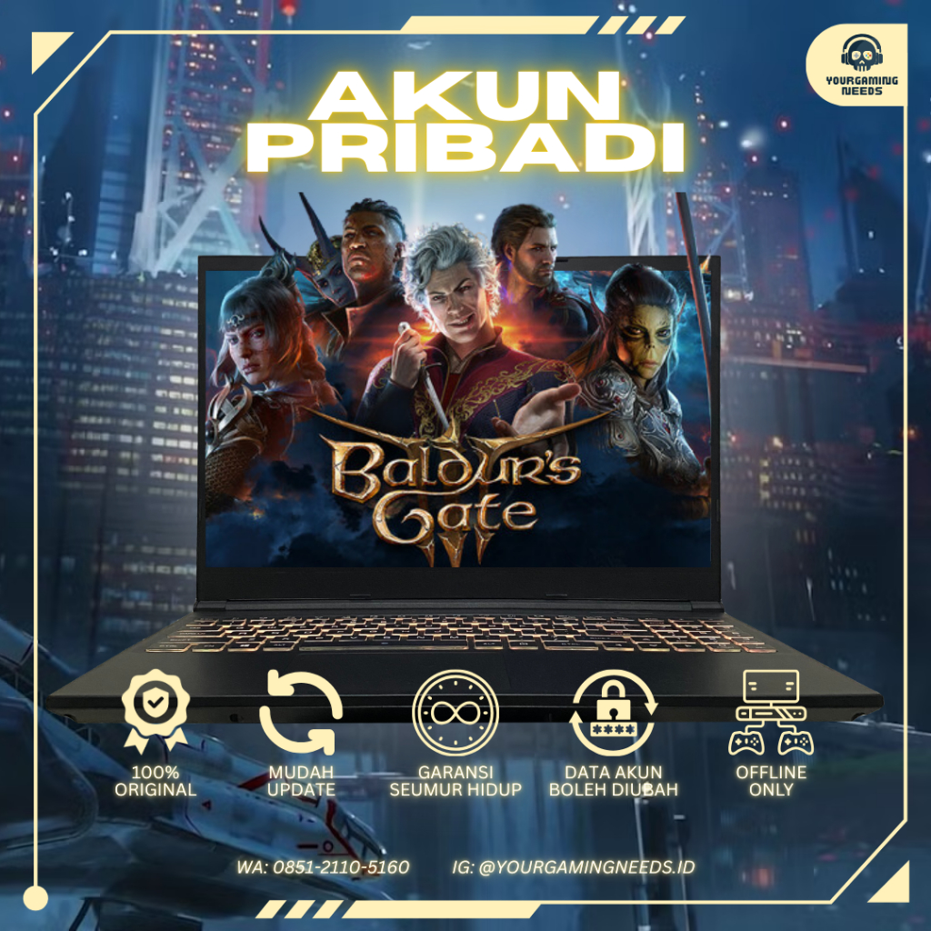 (Akun Pribadi) Baldur's Gate 3 Game PC 100% Original Akun Steam Bukan Sharing Download Private Lapto