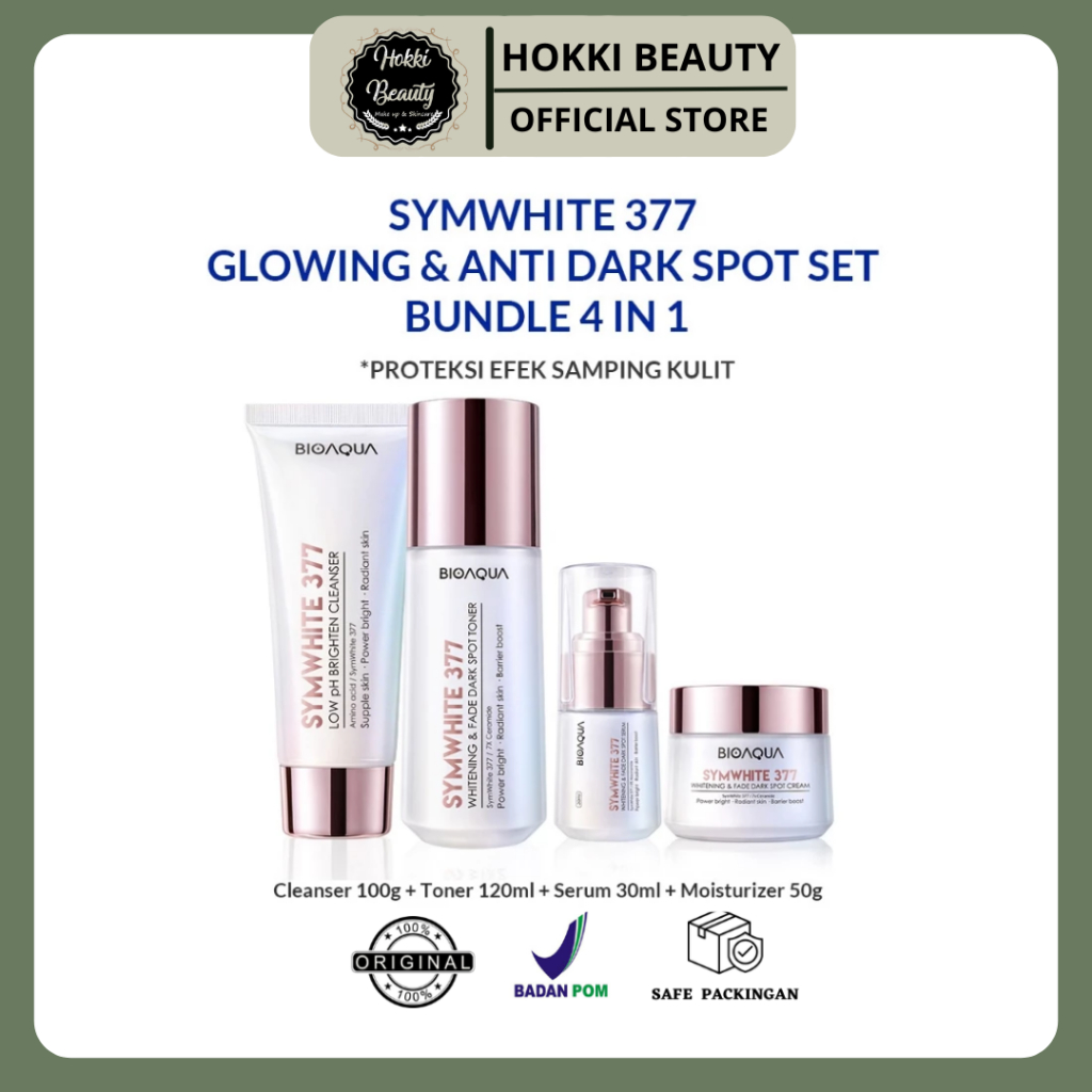 BIOAQUA SymWhite 377 Whitening & Fade Dark Spot Skincare 1 Set Lengkap BPOM Basic Skincare Paket Ski