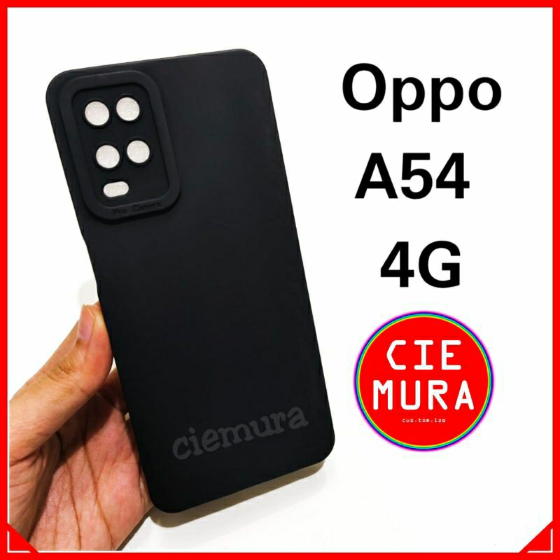 CIE Case Hitam Oppo A54 4g Black Matte Softcase Polos Lentur Slim Silikon HP Ciemura