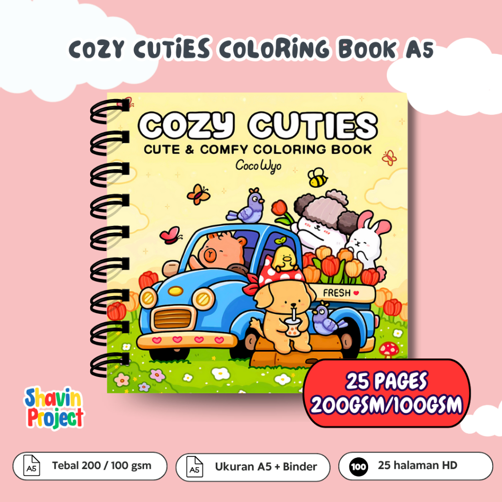 

Cozy Cuties cocowyo Coloring Book A5 25 Halaman HD Tebal 200gsm