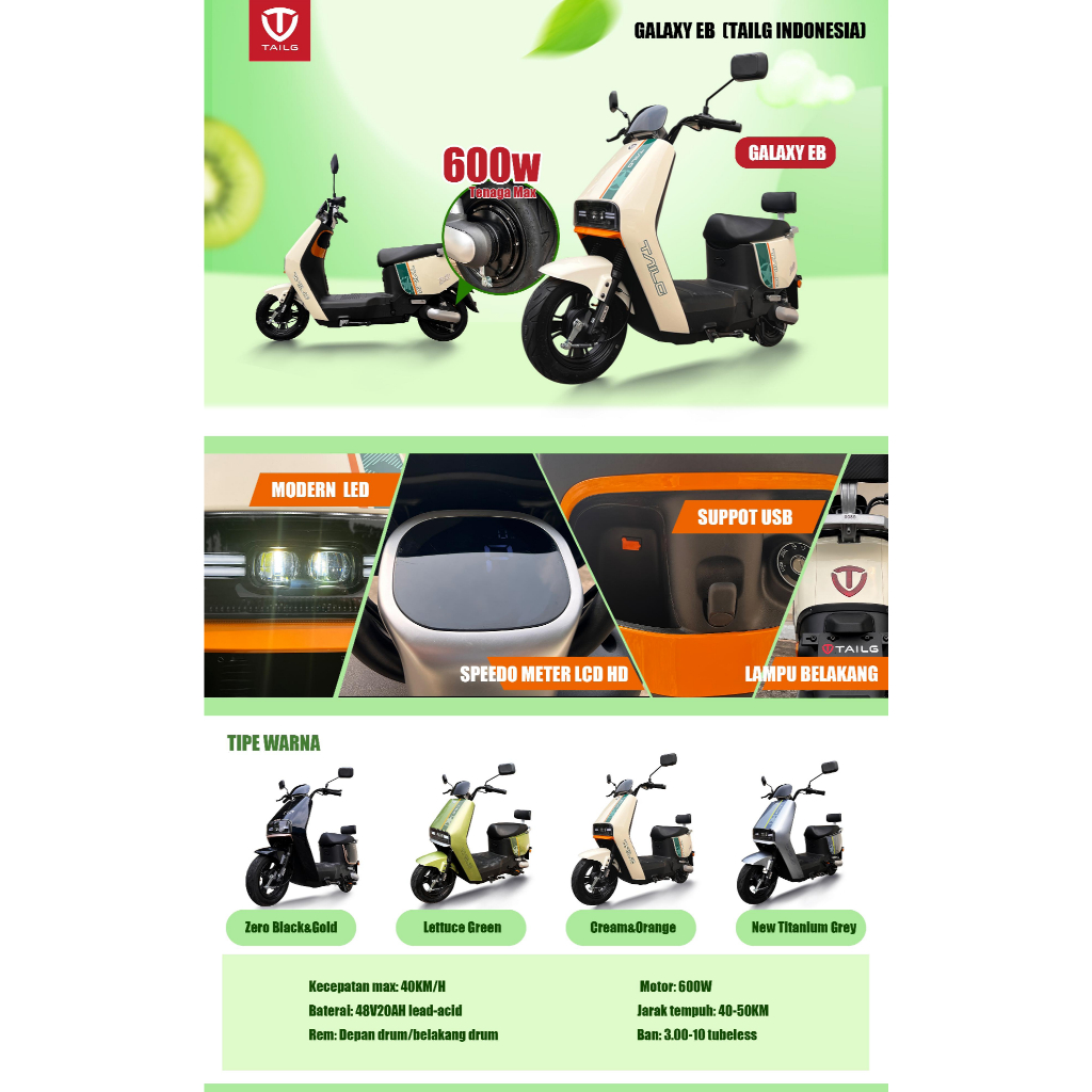SEPEDA LISTRIK TAILG GALAXY EB