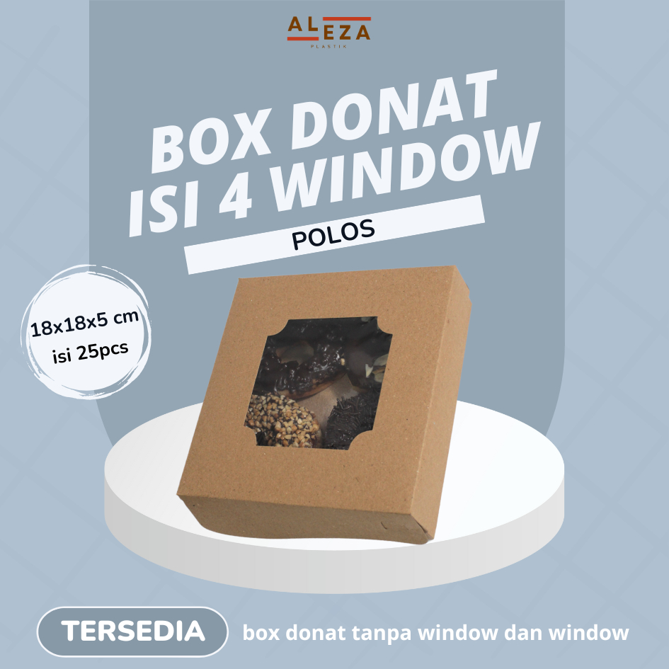 Box Donat Window Isi 4 | Dus Donat isi 4 | Kotak Donat Polos isi 25pcs