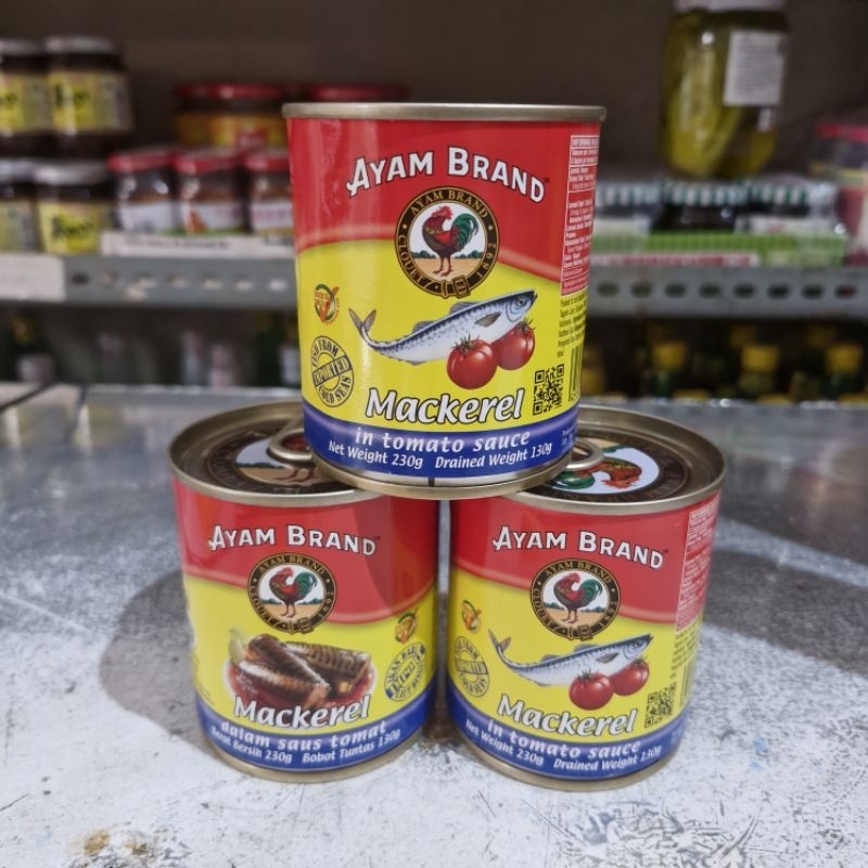 Suksesmoro_ Sarden Ayam Brand 230 Gr Tomat / Ikan Sardines Kaleng Sarden Fish Tomat / Ayam Brand