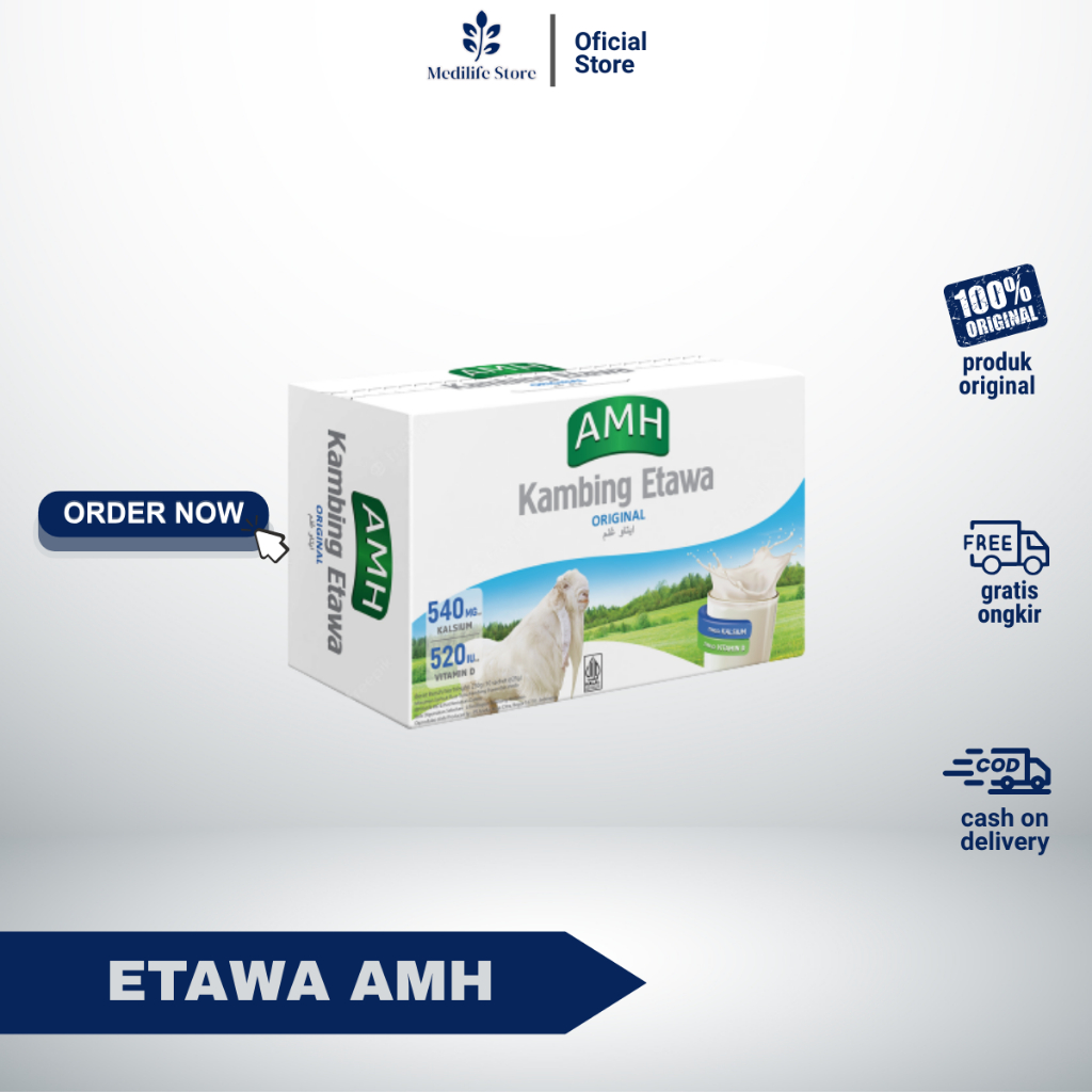 

SUSU KAMBING ETAWA AMH - susu kambing bubuk original 1 box isi 10 sachet