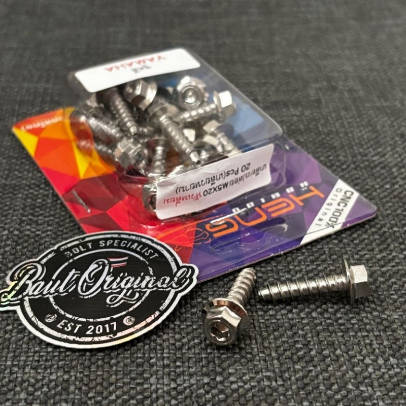 baut body stainless steel 2 kunci 5x20 yamaha 2 cm probolt anti karat heng nmax fino nouvo mio smile
