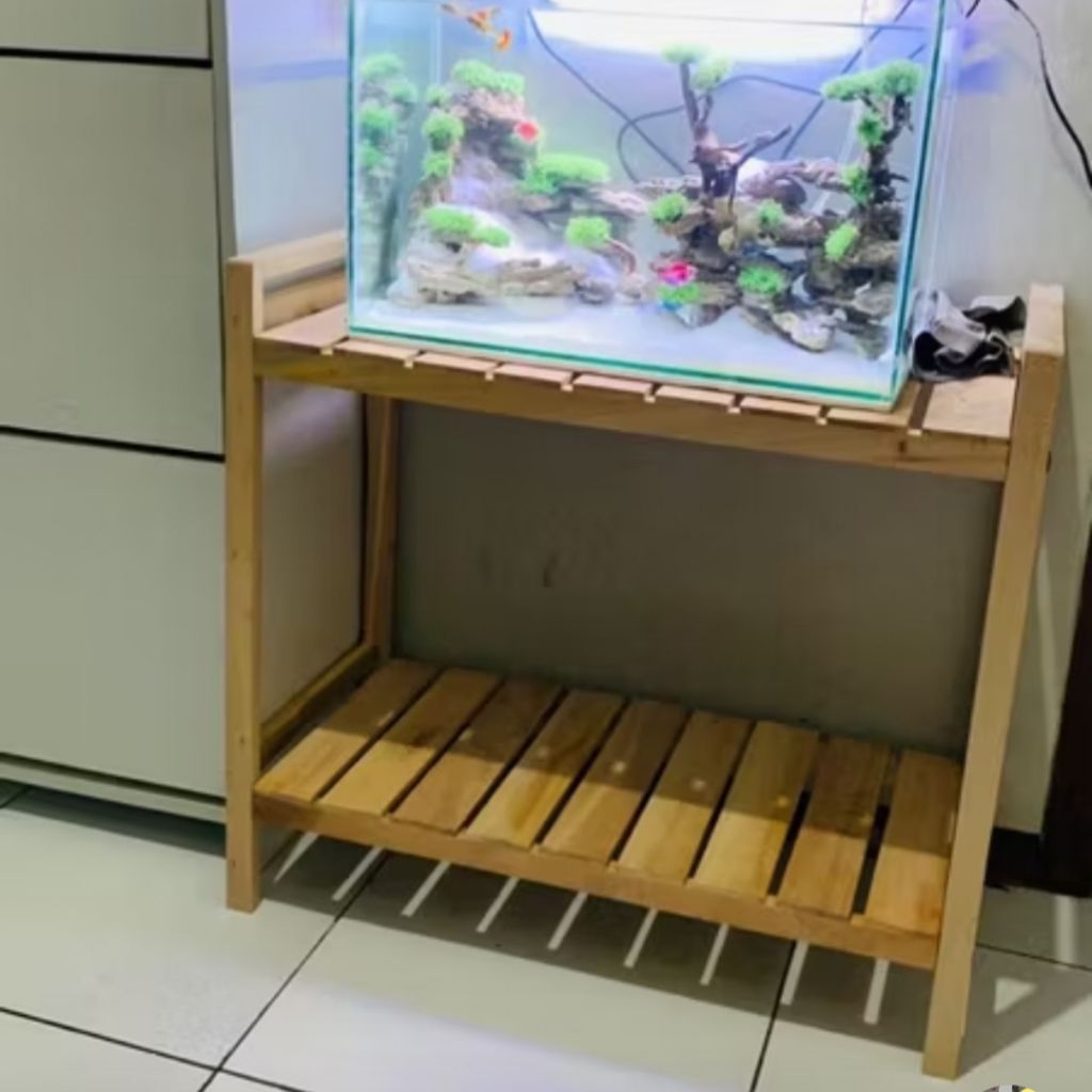 Rak Aquarium Rak Serbaguna Rak Kayu Minimalis 60-30-50