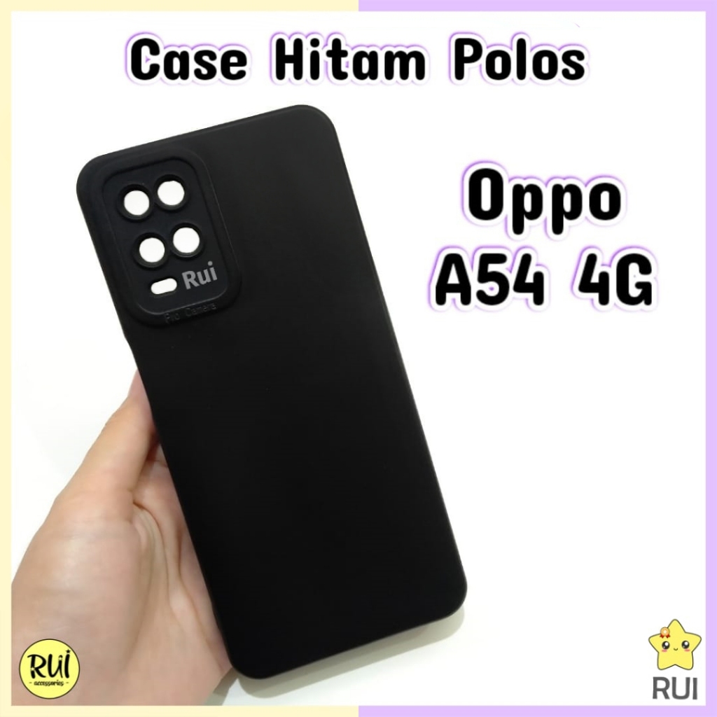 Case Hitam Oppo A54 4G Black Matte Softcase Polos Lentur Silikon HP Blackmatte