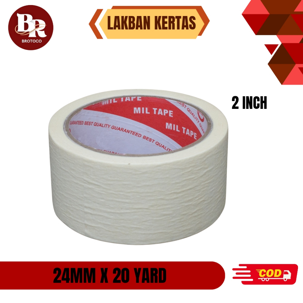 

[BROTOCO] Masking Tape 1 Inch - 24mm x 20 Yard, Solatip Kertas Murah